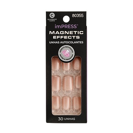 Kiss NY Impress Unhas Autocolantes Quadrado Curto Magnetic Effect - Startruk
