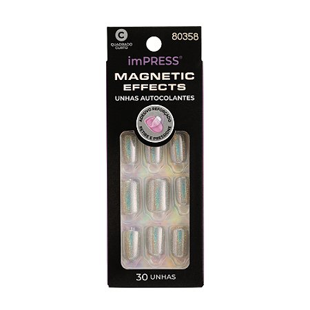 Kiss NY Impress Unhas Autocolantes Quadrado Curto Magnetic Effect - Good Days
