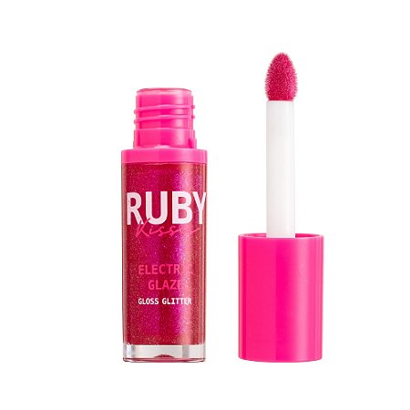 Ruby Kisses Gloss Glitter Electric Glaze - Cor Fuchsia