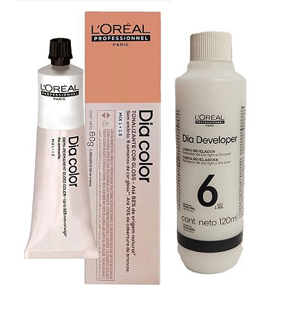 Loreal Dia Color 8.43 Claro Acobreado Dourado + Creme Revelador 6vol 120ml