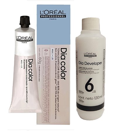 Loreal Dia Color 8.1 Louro Claro Acinzentado + Creme Revelador 6vol 120ml