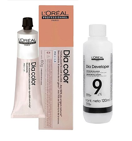 Loreal Dia Color 5.4 Castanho Claro Acobreado + Creme Revelador 9vol 120ml