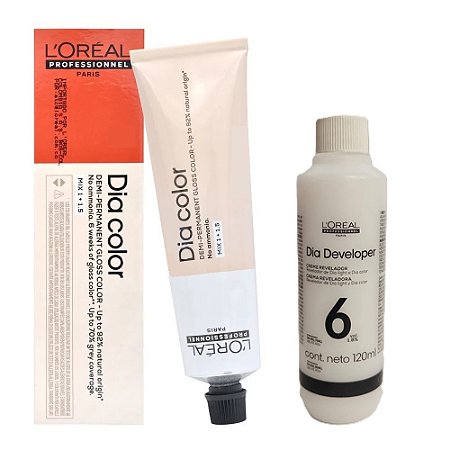 Loreal Dia Color 5.5 Castanho Claro Acaju + Creme Revelador 6vol 120ml