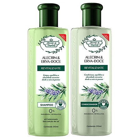Flores e Vegetais Alecrim e Erva-Doce - Kit Shampoo e Condicionador