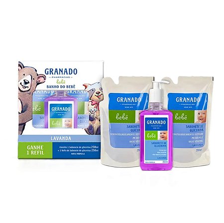 Granado Bebê Kit Banho Lavanda - Sabonete + 2 Refis