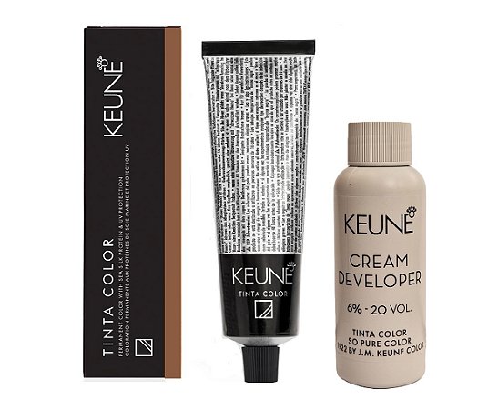Keune Tinta Color 5.81 Castanho Claro Marrom Cinza + Developer 20vol