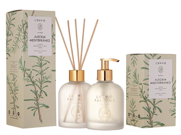 Lenvie Alecrim Mediterrâneo - Kit Difusor de Ambiente e Sabonete Líquido