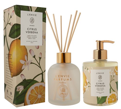 Lenvie Citrus Verbena - Kit Difusor de Ambiente e Sabonete Líquido