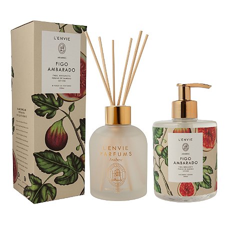 Lenvie Figo Ambarado - Kit Difusor de Ambiente e Sabonete Líquido