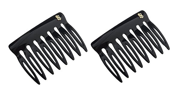 Kit 2 Pentes de Cabelo Médio Vênus Bianca Preto 90 005 AB