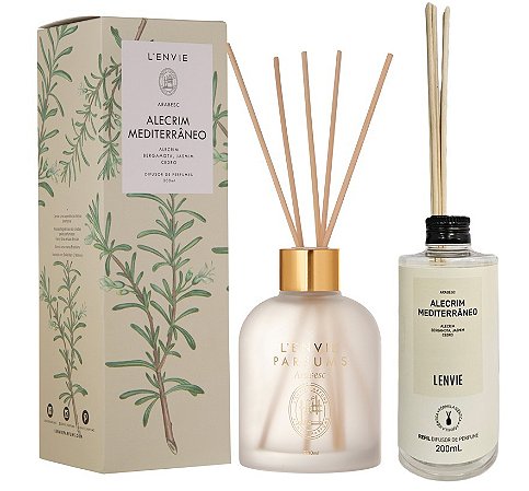 Lenvie Alecrim Mediterrâneo - Kit Difusor de Ambiente e Refil