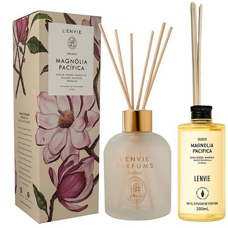 Lenvie Magnólia Pacífica - Kit Difusor de Ambiente e Refil