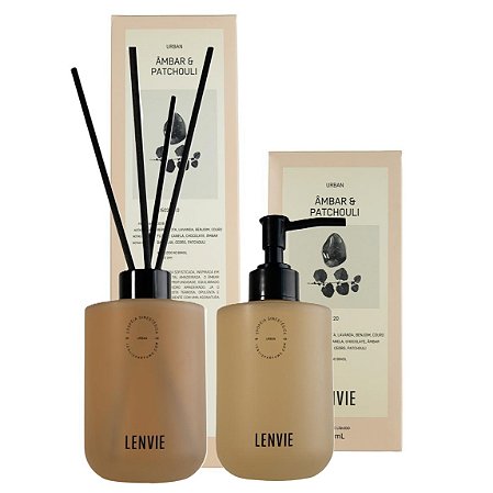 Lenvie Urban Kit Difusor e Sab Líquido Âmbar e Patchouli