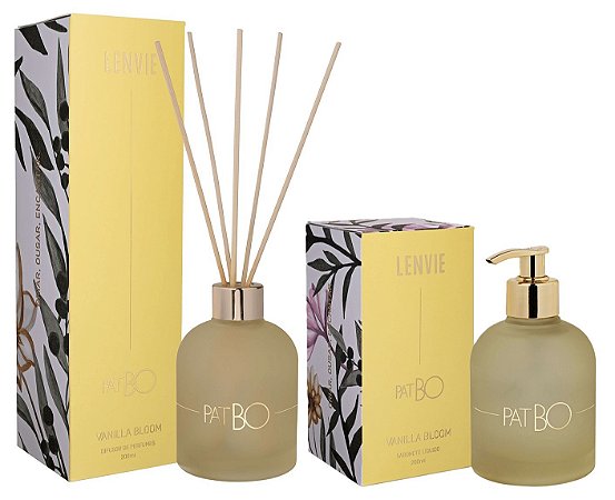 Lenvie PatBO Vanilla Bloom - Kit Difusor de Ambiente e Sabonete Líquido