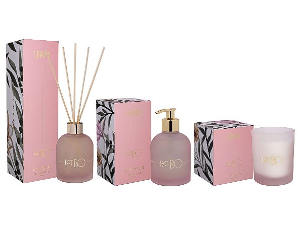 Lenvie PatBO Lotus Garden - Kit Difusor de Ambiente Sabonete Líquido e Vela
