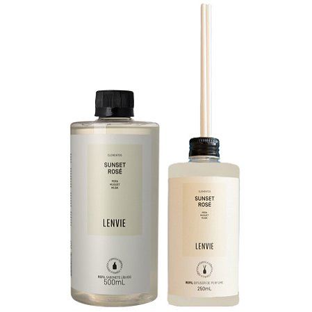 Lenvie Sunset Rose - Kit Refil Difusor e Refil Sabonete Líquido