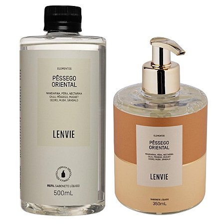 Lenvie Pêssego Oriental - Sabonete Líquido e Refil