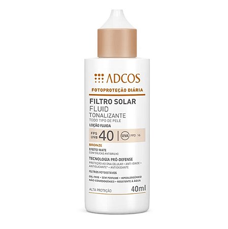 Adcos Fotoproteção - Filtro Solar Tonalizante FPS40 Fluido 40ml Bronze