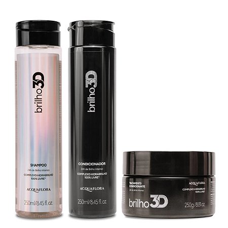 Acquaflora Brilho 3D - Kit Shampoo Condicionador e Máscara
