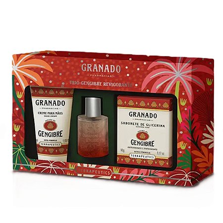 Granado Kit Trio Gengibre Revigorante - Creme de Mãos + Sabonete Barra + Colônia