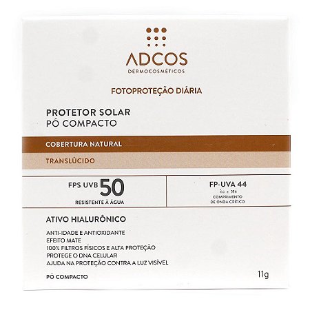 Adcos Pó Compacto Ac Hialurônico FPS50 Cor Translúcido 9603