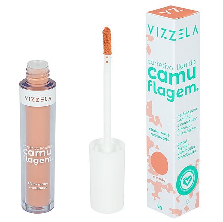Corretivo Camuflagem Salmão Vizzela Manchas Azuis Marrons