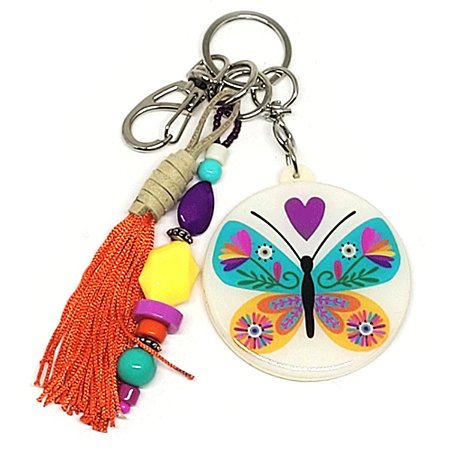 Chaveiro Resinado Borboleta Floral 4198