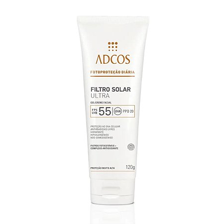 Adcos Protetor Solar Gel Creme Ultra FPS55 Incolor 120g