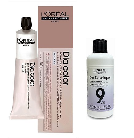 Loreal Dia Color 6.84 Louro Escuro Marrom Acobreado + Dia Developer 9vol 90ml