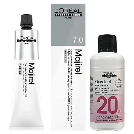 Loreal Majirel 7.0 Louro Profundo 60g + Oxidante 20vol 90ml
