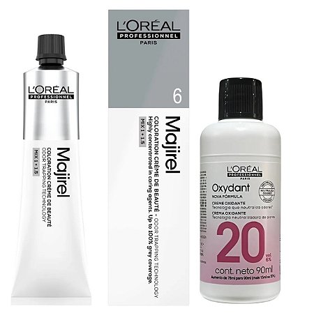 Loreal Majirel 6 Louro Escuro 60g + Oxidante 20vol 90ml
