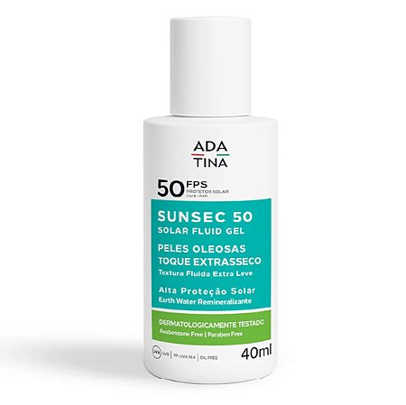 Prot Solar Sunsec FPS 50 12h Fluido Toque Seco 40ml Ada Tina