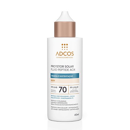 Adcos Protetor Solar Fluid Peptide AOX FPS70 40ml - Nude