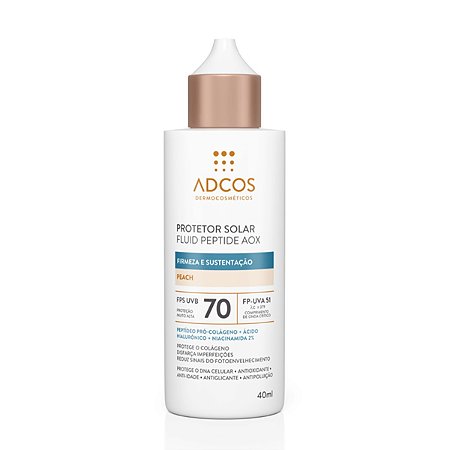 Adcos Protetor Solar Fluid Peptide AOX FPS70 40ml - Peach