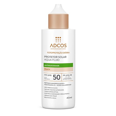 Adcos Protetor Solar Aqua Fluid FPS50 Peach 40ml 9882