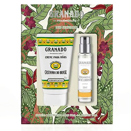Granado Kit Duo Suavidade Creme Mãos Castanha Colônia Bergam