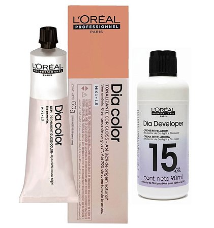Loreal Dia Color 5.4 Castanho Claro Acobreado + Dia Developer 15vol 90ml