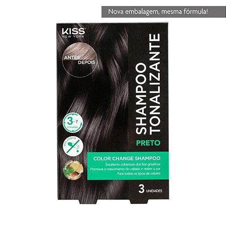 Shampoo Tonalizante Color Change Preto - Kiss New York