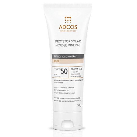 Adcos Protetor Solar Mousse Mineral FPS50 40g Cor Beige 9942