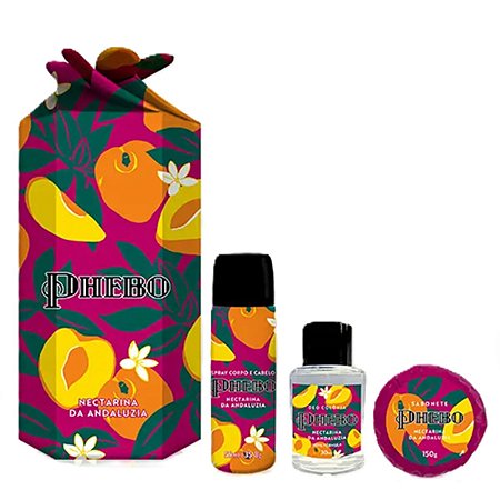 Kit Nectarina de Andaluzia Origens Phebo Mini Colônia Sabone