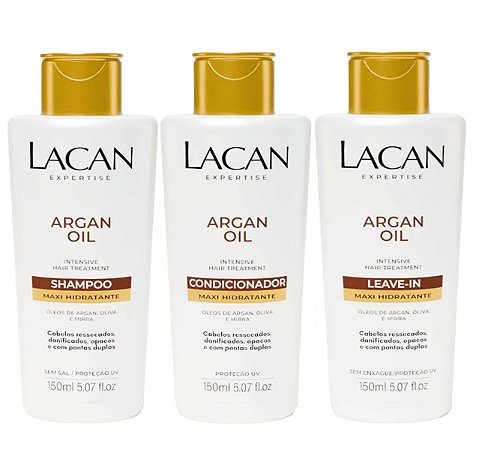 Lacan Argan Kit Shampoo Condicionador e Leave-in 150ml