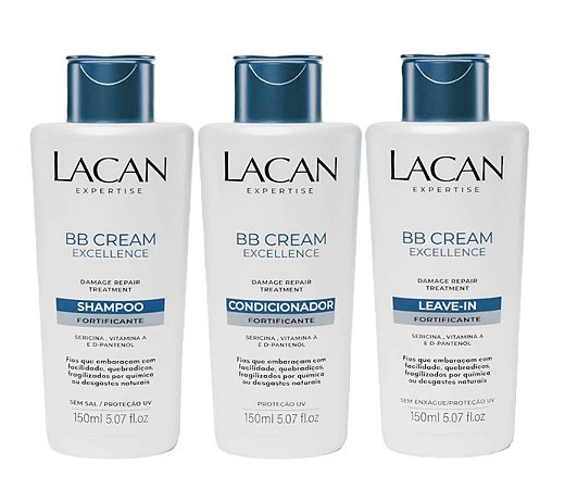 Lacan BB Cream Kit Shampoo Condicionador e Leave-in 150ml