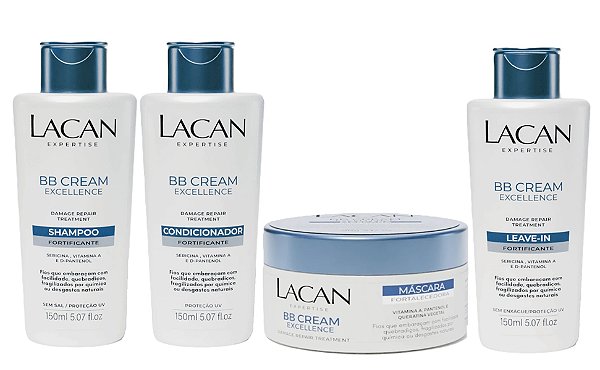 Lacan BB Cream Kit Shampoo Cond Leave-in 150ml e Masc 90g