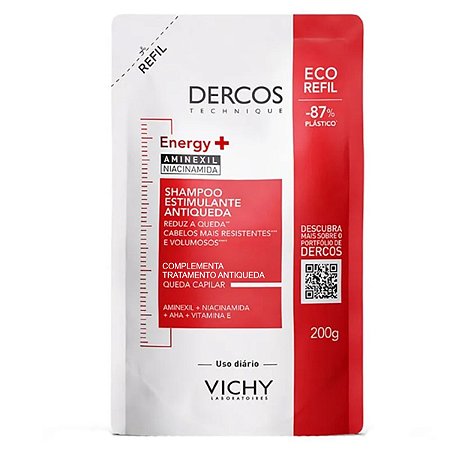 Refil Shampoo Dercos Vichy Energy+ Estimulante Antiqueda 200