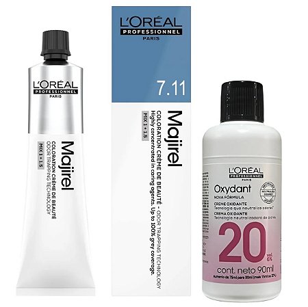 Majirel Tinta 7.11 Louro Cinza P 60g + Ox 20vol 90ml Loreal