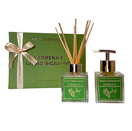 Kit Difusor e Sab Líq Verbena Limão Sic 120ml Dani Fernandes