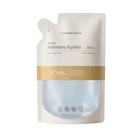 Refil Sabonete Líquido Vanilla Bourbon 250ml Acqua Aroma