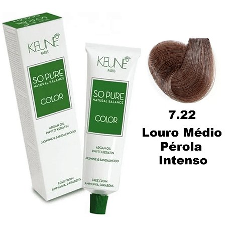 Tinta Coloração Keune So Pure Color 7.22 Louro Médio Pérola
