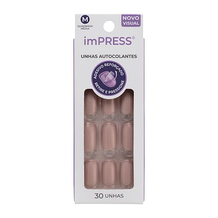 Kiss NY Impress Unhas Autocolantes Quadrado Médio - Sea Breeze