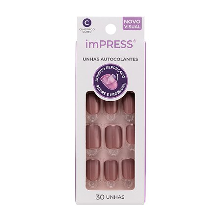Kiss NY Impress Unhas Autocolantes Quadrado Curto - Summer Nude